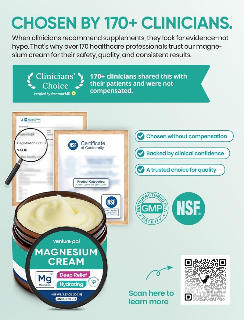 Venture Pal Magnesium Lotion, Topical Magnesium Cream, Leg & Muscle Relaxation with Coconut Oil, Shea Butter & Hyaluronic Acid, Safe for Kids - Image 5